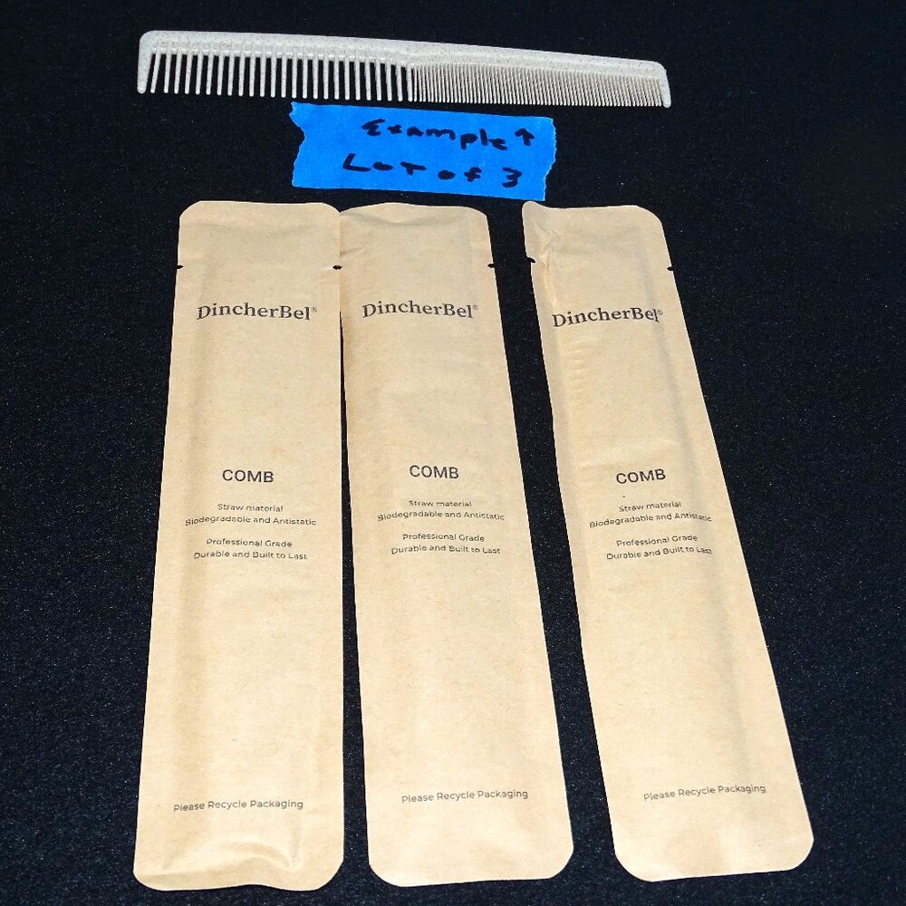 Lot of 3 DincherBel Combs Professional Grade Sanitary Wrapped